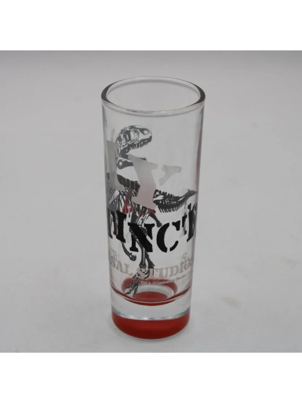Universal Studios My Exstincts Dinosaur T-Rex Shot Glass 4in Amblin Jurassic Par